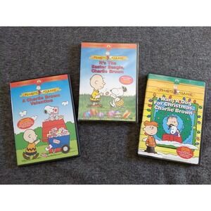 Charlie Brown Valentine, Easter Beagle & Dog Christmas DVD Peanuts Classic Lot/3